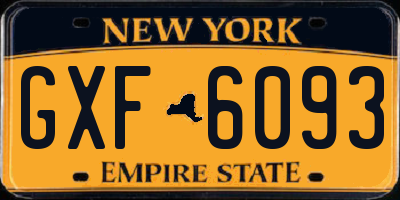 NY license plate GXF6093
