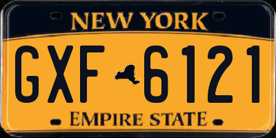NY license plate GXF6121