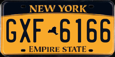 NY license plate GXF6166
