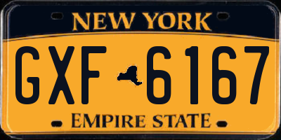 NY license plate GXF6167