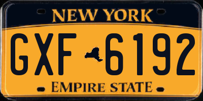 NY license plate GXF6192