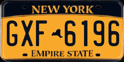 NY license plate GXF6196