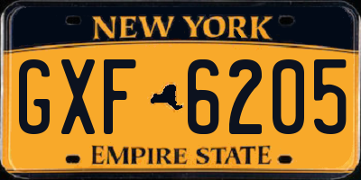 NY license plate GXF6205