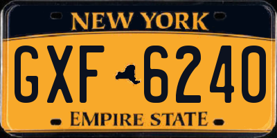 NY license plate GXF6240
