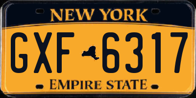 NY license plate GXF6317