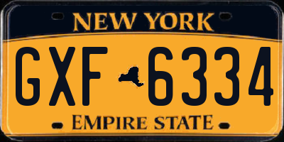 NY license plate GXF6334