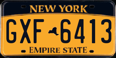 NY license plate GXF6413