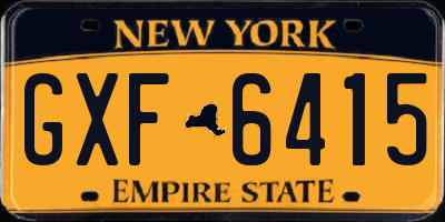 NY license plate GXF6415