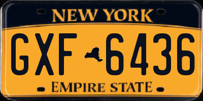 NY license plate GXF6436