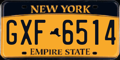 NY license plate GXF6514