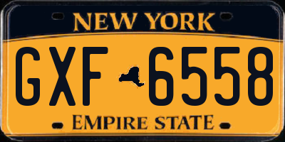 NY license plate GXF6558
