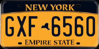 NY license plate GXF6560