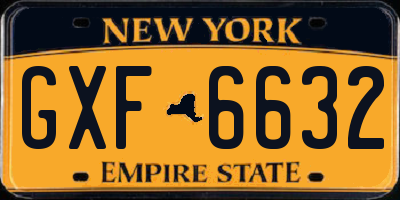 NY license plate GXF6632