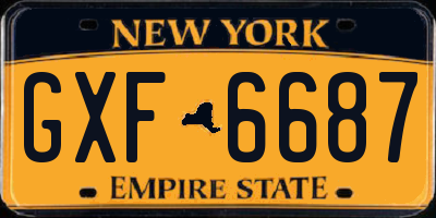 NY license plate GXF6687