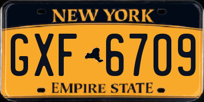 NY license plate GXF6709