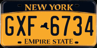 NY license plate GXF6734