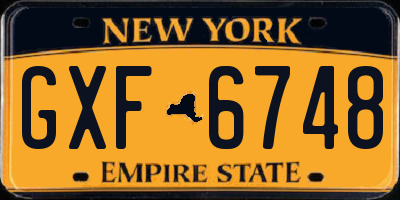NY license plate GXF6748