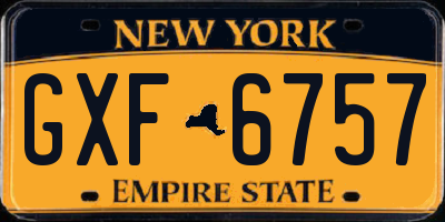 NY license plate GXF6757