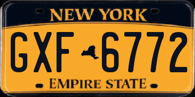 NY license plate GXF6772