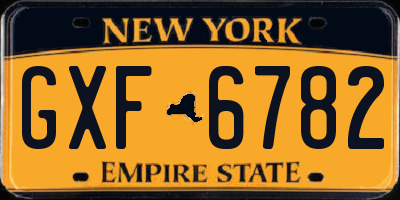 NY license plate GXF6782