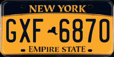 NY license plate GXF6870