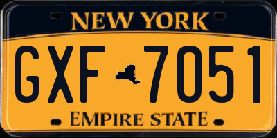 NY license plate GXF7051