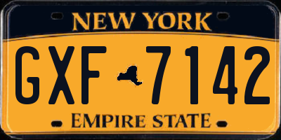 NY license plate GXF7142