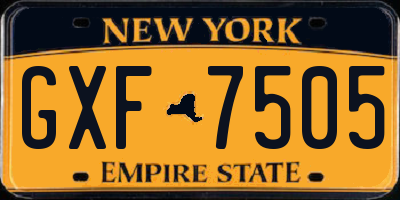 NY license plate GXF7505