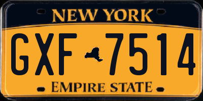 NY license plate GXF7514