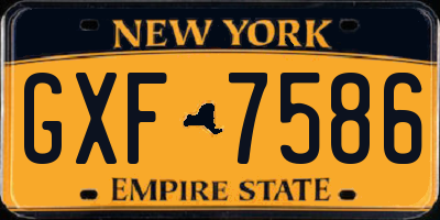 NY license plate GXF7586