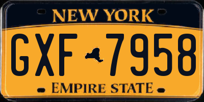 NY license plate GXF7958