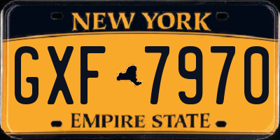 NY license plate GXF7970