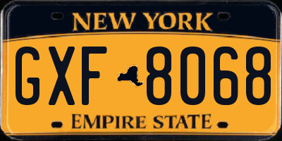 NY license plate GXF8068