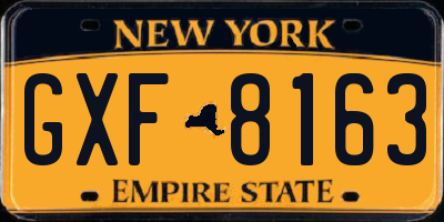 NY license plate GXF8163