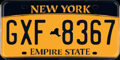 NY license plate GXF8367