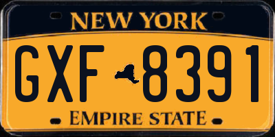 NY license plate GXF8391
