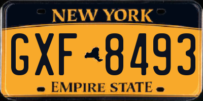 NY license plate GXF8493