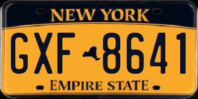 NY license plate GXF8641