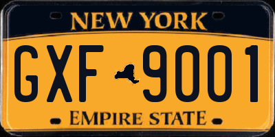 NY license plate GXF9001