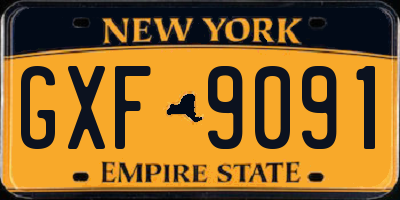 NY license plate GXF9091