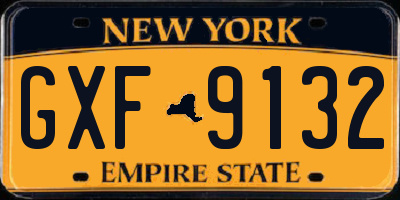 NY license plate GXF9132
