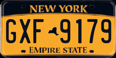 NY license plate GXF9179