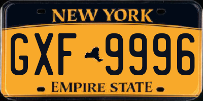 NY license plate GXF9996