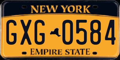 NY license plate GXG0584