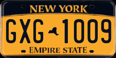 NY license plate GXG1009