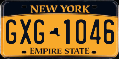 NY license plate GXG1046