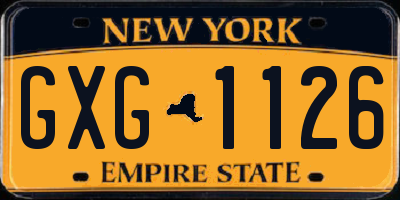 NY license plate GXG1126