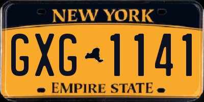 NY license plate GXG1141