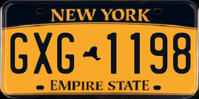 NY license plate GXG1198