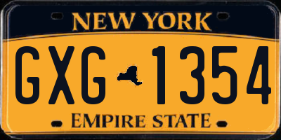 NY license plate GXG1354
